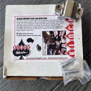 Motorcycle / Klock Werks Chrome Fork Leg Axle Cap 🏍